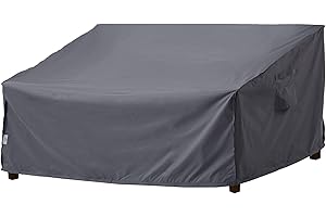 F&J Outdoors Housses de Canapés de Jardin imperméable Résistante aux UV et Respectueuse de l'environnement en tissu 2-3 places Gris 178x84x61/81cm