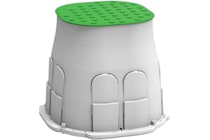 Arnocanali PB2020V Drain Box - Pozzetto con coperchio carrabile e viti in acciaio inox, Grigio/Verde prato, Base 20x20 cm