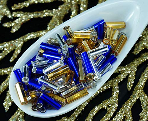 20g Mezcla Multicolor de Plata Forrado de Azul de Cristal checo Tubo de Semilla de Perlas PRECIOSA Rocaille Espaciador de 7 mm Aproximadamente 460pcs