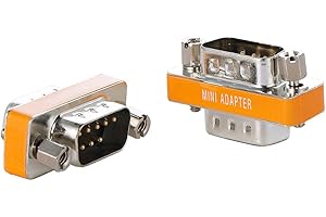 ARNORIN DB9 null modem adapter male to male slimline data transfer serial port adapter 2 Pack