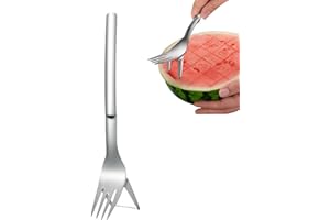 WENXIAW Anguria Affettatrice Affettatrice a Cubetti di Anguria 2 in 1 Forchette da Tavola per Gadget da Cucina, Anguria Veloce e Facile da Usare Taglierina
