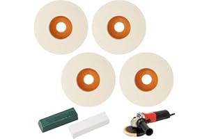 VFFNFF 6 Piezas Disco de Fieltro para Pulir, 125 mm Rueda Fieltro Pulido Disco, Pulido Rueda Pad, Rueda Pulidor Lana, Pulido Rueda para Angulo Amoladora, para Pulido de Metales, Pulido de Vidrio y Cerámica