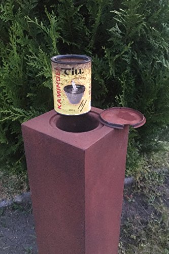 Feuersäule Slim – Dekosäule – Feuertonne – Feuerstelle – Gartenfeuer – Feuerkorb – Dekoration – Feuer – Gusseisen Optik – 75 cm hoch – Rost – inkl. 400 g Kamingel - 7