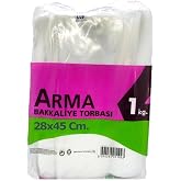 Naksan Arma Şeffaf Naylon 4 l&uuml;k 28x45 Cm. Bakkaliye Poşeti Torbası - 1 Kg. - Ort. 115 Adet - 1 Paket