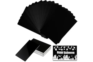 FONLAND 50 Stück Metall Visitenkarten, 10 Farben 0,4 mm Metall Karten für Blank Aluminiumlegierung Lasermarkierung Graviertes Visitenkarte für Business Office DIY Geschenkkarten