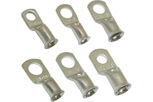 KafTon 10x Copper Tube Terminals 6mm to 95mm Cable Welding Crimp Terminal Ring Lug Battery Starter (95mm² - 8mm)