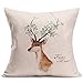 Produktbild AD06 Ad01 Kissenbezug, Vintage-Stil, Rentier-Geweih, Kissenbezug, dekorative Kissenbezüge, Baumwolle/Leinen, 45,7 x 45,7 cm Multi 1