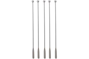 Yushu 5Pcs 7.5" Stainless Steel Reusable Epoxy Resin Mixing Sticks Resin Tools Coffee Beverage Drink Stirring Stirrers Tools (Material：Stainless Steel)