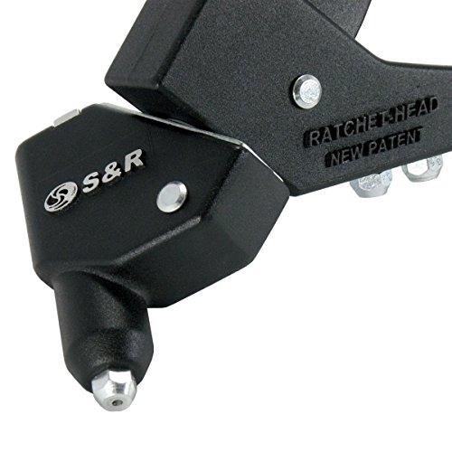 S&R Blindnietzange 2,4-5,0mm für STAHL, EDELSTAHL und ALU-Nieten mit drehbarem 360° Schwenkkopf Nietzange in schwerer Profiqualität - 2