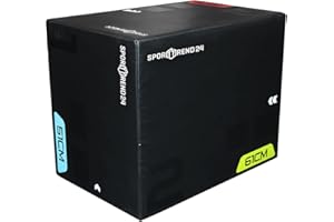 ‎SPORTTREND 24 Sporttrend 24® Plyo Box Holz mit PVC Ummantelung 60 x 50 x 75cm schwarz, bis 200kg belastbar, Sprungkasten, Sprungbox, Sprungkiste für Body Workouts