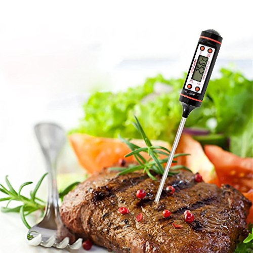 Kochthermometer Stoga Kochen Thermometer – Lesen Sie sofort – Best Digital Thermometer für alle Lebensmittel, Fleisch, Türkei, Grill, Grill, Raucher, Küche und Süßigkeiten. Lcd-Schirm, Lange Probe - 5