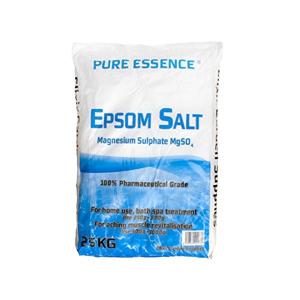 Elixir Gardens ® EPSOM BATH SALT 20KG/100% MEDICAL/FCC FOOD GRADE MAGNESIUM SULPHATE HEPTAHYDRATE