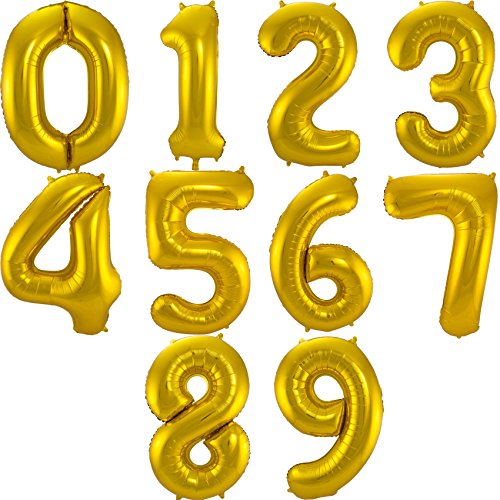 Carpeta® – Folienballon * ZAHL 50 * ┃ Gold ┃ 86cm groß ┃ Ballon Deko ┃ Geburtstag ┃ Jubiläum ┃ Goldene Hochzeit - 4