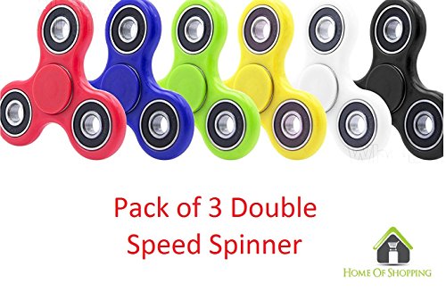 3 Pack - Fidget Hand Toy Finger Spinner Steel Bearings And Double Spin Mechanism (EcoToys Branded)