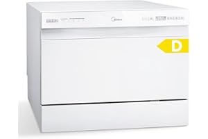 Midea Mini Geschirrspüler 6 Maßgedecke, 6+1 Programme, IOT-Steuerung, Startzeitvorwahl, Extra Trockungs-Funktion, Tischgeschirrspüler Ideal für Kleine Wohnungen, 2024 NEUES Modell