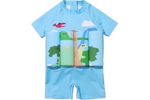 IMEKIS Maillot de Bain Flottant Dinosaure pour Garçon Une Pièce Aide À La Natation Garçons Bouées Maillot De Bain avec Réglable Flottabilité Maillots De Bain Apprentissage De La Natation Costume