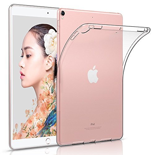 HBorna Cover per Nuovo iPad 2018/2017 9.7 pollici, Custodia Protettiva Posteriore Silicone, [Cristallo Traspar