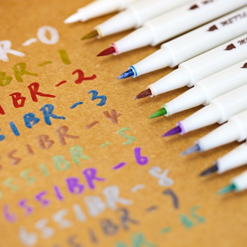 Butterme 2016 Neue Ankunft Weiche Rückkehrkurve Punkt Metallic Marker Pens, Set von 10 Farben, für die Karte, DIY Fotoalbum , Graffiti, Künstler Zeichnung, Gebrauch auf irgendeiner Oberfläche-Papier, Glas, Kunststoff, Keramik, Hochzeit Handwerk - 4