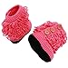 Hengsong Baby Infant Warm Knitted Woven Tassel High Boots Button Shoes (Watermelon Red)