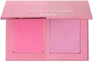 KRASH KOSMETICS Colorete Blow Blush SPIT OR SWALLOW - 2 Tonos Mate Shimmer - Alta Pigmentación - Cobertura Modulable - Polvo osa Naranja con Espejo Incluido - Vegano y Cruelty Free