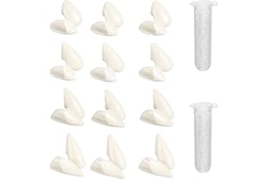 MUPKVY 12 Pairs Vampire Teeth, Costume Vampire Fangs 4 Size Horror Fake Teeth with 2 Tube Teeth Pellets Adhesive for Cosplay Party Props Halloween Party Fangs Favors