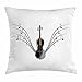 Produktbild Violin Throw Pillow Cushion Cover, Classical Musical Notes Harmony Orchestra Wooden String Instrument Modern, Decorative Square Accent Pillow Case, 18 X 18 inches, Black Chocolate White