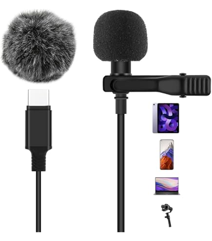 USB-C Lavaliermicrofoon – Externe Clipmicrofoon Met Ruisonderdrukking – Voor Vloggen, Online Lessen En Livestreams
