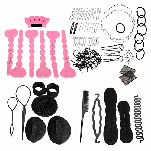 LuckyFine Dame Frisurenhilfe Füllstoff Haar Clip-Pads Haar Frisur Klammer Haar Styling Werkzeug Set - 7