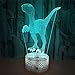 Produktbild Dinosaurier Nachtlicht 7 Farbe Flashing Acryl Usb Ladegerät Riss Basis Led Schlafzimmer Lampe Weihnachtsgeschenk Für Kinder 3D Fernbedienung