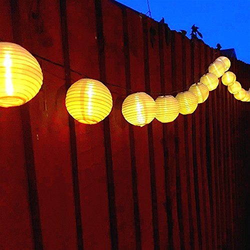 Solar Lichterkette Dailyart® 15.7ft/4.8M Warmweiß Solar Garten Laterne 20er LED Solarbetrieben Lichterkette Led Lichterkette, Wasserfeste Weihnachten Dekoration für Garten, Terrasse, Hof, Haus, Weihnachtsbaum, Feiern Party Weihnachten Outdoor Fest Dekoration usw. - 2