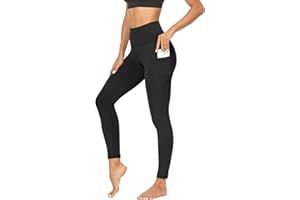 DDOBB Sport Leggings Damen High Waist Mit Taschen Bauchweg Sportleggins Gym Sporthose Leggins Blickdichte Lang Po Push Up Laufhose Yoga Hosen
