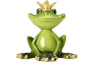 AUTUUCKEE, statuetta da giardino, per casa, parco, meditazione, yoga, rana, decorazione per interni ed esterni (dimensioni: corona)