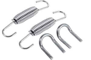 VOBOR Expansion Chambers Springs, Motorcycle Muffler Exhaust Pipe Springs Silver Tone, Motorcycle Exhaust Pipe Spring Hooks for Universal Motorcycle