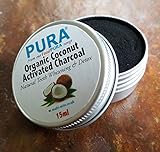 PURA® Fine COCONUT Activated Charcoal Powder 20ML - Organic Teeth Whitening & Detox!!
