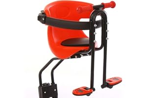 AOHUADA Siège de vélo pour enfant - Console amovible - Sécurité enfant - Siège de vélo avant - Siège bébé - Selle pour enfant avec pédales de soutien - Dossier pour VTT - Vélo de route - Accoudoirs et pédales