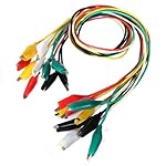 10pcs Cordons de Test Pinces Crocodile Fils en 5 Couleurs Longueur 50CM Chacun