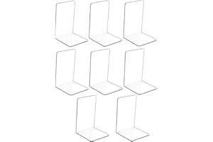 Buchstütze, Hiziwimi 8PCS Transparente Acryl Buchstützen mit rutschfesten Aufklebern, 4 Paare Bücherstütze für Schlafzimmer, Bibliothek, Büro, Schule und Schreibtisch-Organizer, Dekoration, Geschenk