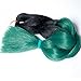 Instylehair Ombre Jumbo Synthetic Hair Extension 24" 1pcs lot Multi Color Straight Braiding Hair Pieces 100g (1b Green)