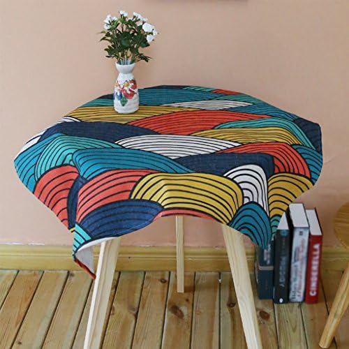 CYALZ Colorful Stripe pattern Tablecloth Soft Modern Simple Fashion Upscale Living Room Kitchen Restaurant Hotel 110*110cm (This product only sells tablecloths)