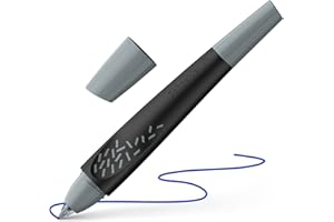 Schneider Breeze 18881 - Penna roller in plastica riciclata, premiata con l'angelo blu, colore dell'inchiostro: blu reale, cancellabile, nero-grigio