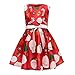 Produktbild Baby (12M-7J) Weihnachten Prinzessin Kleid, Quaan Mädchen Karikatur Weihnachtsmann Drücken Ärmellos Beiläufig Retro Vorabend Party Abschlussball Swing Abendessen Kleid Klassisch Mini Rock