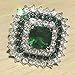 Produktbild WGY Sportwaren Klassisches Quadrat Grün Stein Weiß Kristall Ring Für Frauen Hochzeitstag Geburtstagsfeier Schmuck Ring, A