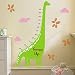 Growth Chart Decal Height Chart Wall Decal Vinyl Nursery Wall Sticker Dinosaur Height Growth Chart Great For Nursery Or Kids Room 3(dinosaur:Hydrangea Purple;stripe,toes:White;words,numbers:Black;leaves:Violet;clouds:Lime-tree Green)