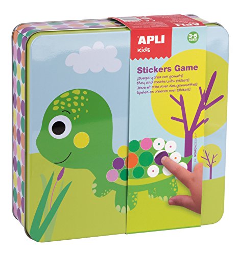 APLI Kids - Caja metálica con juego de gomets preescolar Animales