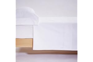 10XDIEZ Juego sábanas 100% algodón percal 200 Hilos (Blanco - Cama 160cm)