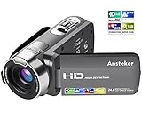 【Muti-Fonctions】 Caméscope numérique prend en charge la capture de sourire, capture de visage, visage de beauté, antichoc, extinction automatique, sortie TV, interface USB 2.0, écran LCD 3.0 pouces, il est parfait pour les débutants et les cinéastes débutants.