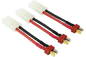 OliYin 3pcs Mâle Antidérapant Deans à Femelle Tamiya Adaptateur Câble de Connexion 14awg 1.96in pour Lipo Chargeur (Pack de 3)