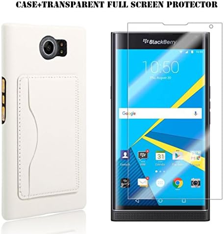 Blackberry Priv Case,Kupx Blackberry Priv Pu Leather Wallet Protective Cases With Stand Card Holder For Blackberry Priv With 1 Screen Protector White