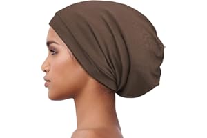 Alnorm Cosy Satinado Forrado Slouchy Gorro con Banda Elástica Suave para Hombres Y Mujeres