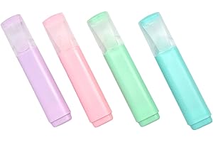 CR SNACKING Chisel Tip Pastel Highlighters - 4 Assorted Colors Pastel Highlighters - Water Based, Quick Dry Pastel Highlighter for bullet journals, school, college, university or office